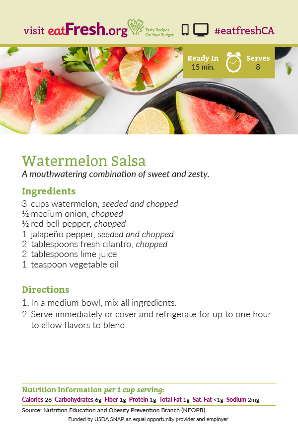Watermelon Salsa Recipe Card